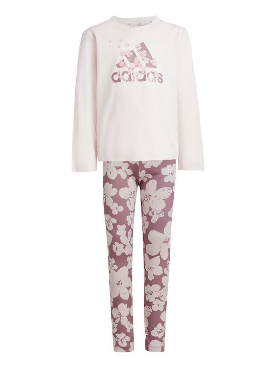 Set pentru copii cu colanți Iarnă 2buc Pink Essentials Allover Print