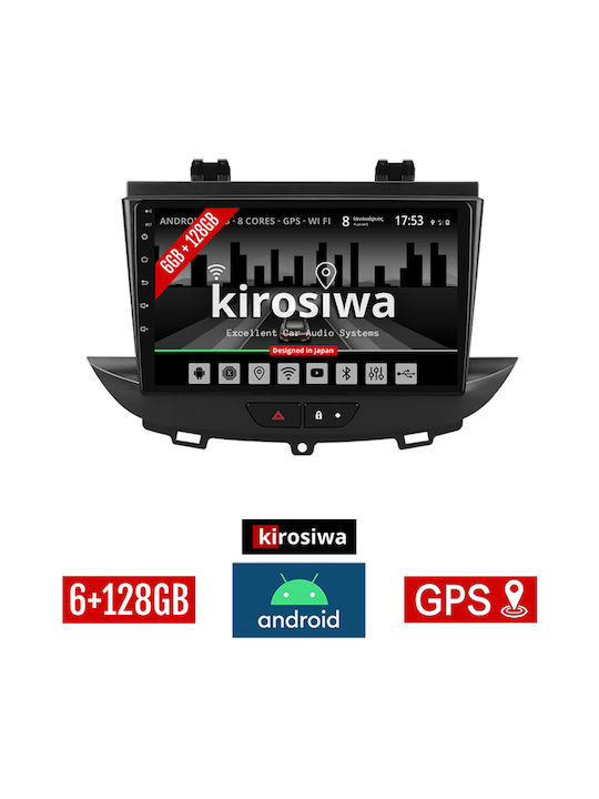 Kirosiwa Auto-Audiosystem für Opel Crossland X 2017 (Bluetooth/USB/AUX/WiFi/GPS) mit Touchscreen 9"
