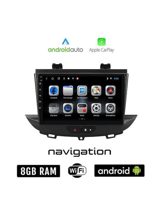 Auto-Audiosystem für Opel Crossland X 2017 (Bluetooth/USB/WiFi/GPS/Apple-Carplay/Android-Auto) mit Touchscreen 9"