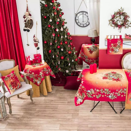 Teoran Christmas Decorative Square Pillowcase Red 45x45cm