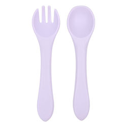 Baby Cloud Baby Cutlery Set made of Silicone Purple 2pcs