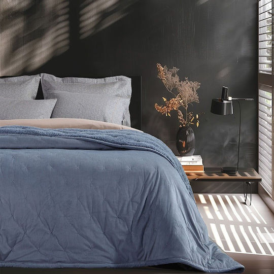 Nef-Nef Homeware New Kotler Κουβερλί King Size από Πολυεστέρα Denim 270x280cm