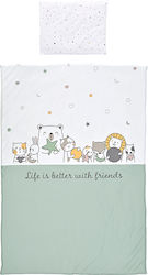 Lorelli Σετ Κούνιας Cosy Ranforce Happy Friends Mint 3τμχ