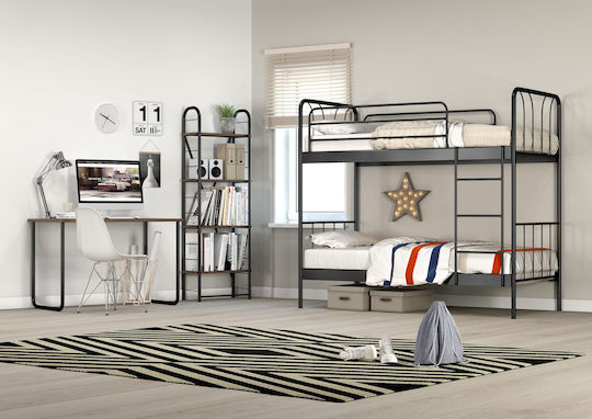 Set de Dormitor pentru Copii Lines Gri cu Pat pentru Saltea 90x200buc