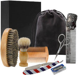 Beard Grooming Set In Black Gift Box Grooming Kit Suitable Any Man Contains Brush Comb Scissors Carrying Bag Razor 6 Pieces Beard Grooming Set In Black Gift Box Grooming Kit Suitable Any Man Contains Brush Comb Scissors Carrying Bag Razor 6 Pieces