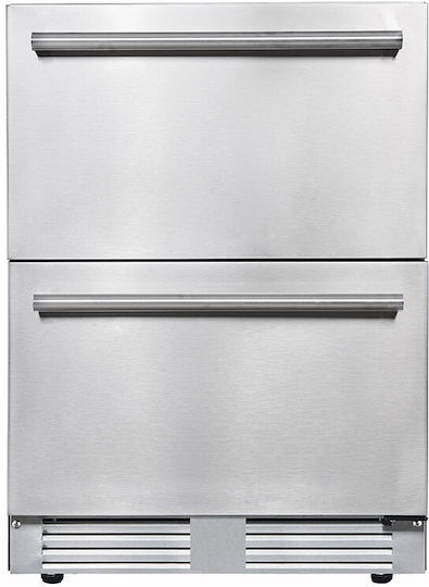 Frigelux Edelstahl Kühltisch 77Es mit Schublade und Kühlaggregat L59.5xB57.5xH82cm