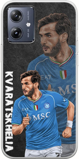 Fußballstars Khvicha Kvaratskhelia Motorola Moto G54 5G Flexibles TPU Transparentes Silikon