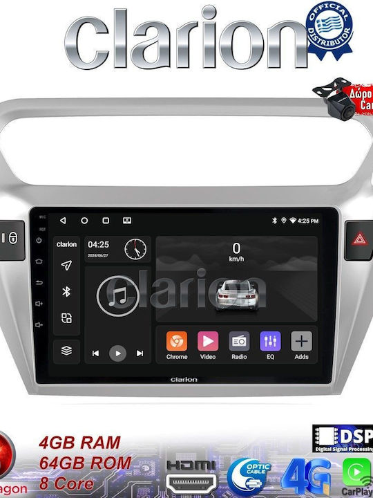 Clarion Auto-Audiosystem für Peugeot 301 2012> (Bluetooth/USB/WiFi/GPS/Apple-Carplay/Android-Auto) mit Touchscreen 9"
