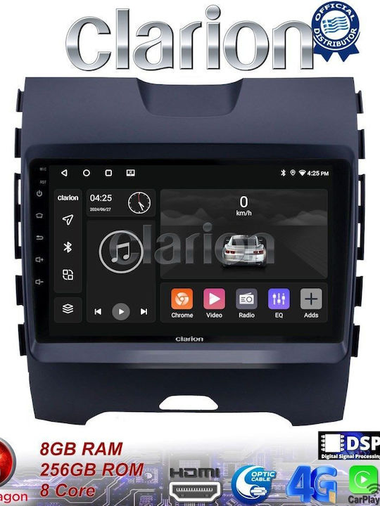 Clarion Auto-Audiosystem für Ford Kante 2016 > (Bluetooth/USB/WiFi/GPS/Apple-Carplay/Android-Auto) mit Touchscreen 9"