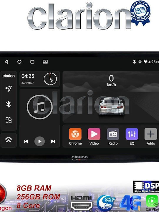 Clarion Sistem Audio Auto pentru Peugeot Boxer Fiat Ducato 2006-2011 (Bluetooth/USB/WiFi/GPS/Apple-Carplay/Android-Auto) cu Ecran Tactil 9"