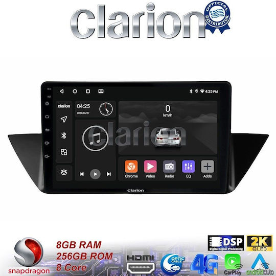 Clarion Auto-Audiosystem für BMW X1 (E84) 2009>2014 (Bluetooth/USB/WiFi/GPS/Apple-Carplay/Android-Auto) mit Touchscreen 9"