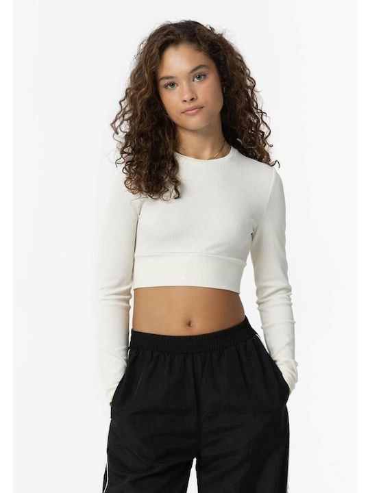 Παιδικό Crop Top Μακρυμάνικο Εκρού