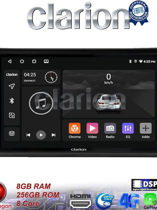 Clarion Ηχοσύστημα Αυτοκινήτου για Renault Express 2023 > (Bluetooth/USB/WiFi/GPS/Apple-Carplay/Android-Auto)