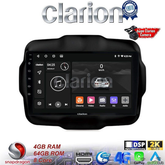 Clarion Car Audio System for Jeep Renegade 2014> (Bluetooth/USB/WiFi/GPS/Apple-Carplay/Android-Auto) with Touch Screen 9"