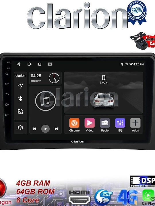 Clarion Auto-Audiosystem für Opel Mokka 2012 > 2015 (Bluetooth/USB/WiFi/GPS/Apple-Carplay/Android-Auto) mit Touchscreen 9"