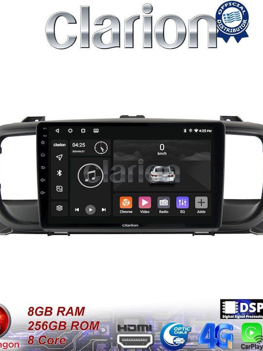 Clarion Auto-Audiosystem für Peugeot Experte Opel Vivaro Fiat Schutz Toyota Proace Citroen SpaceTourer / Springend 2016> (Bluetooth/USB/WiFi/GPS/Apple-Carplay/Android-Auto) mit Touchscreen 9"