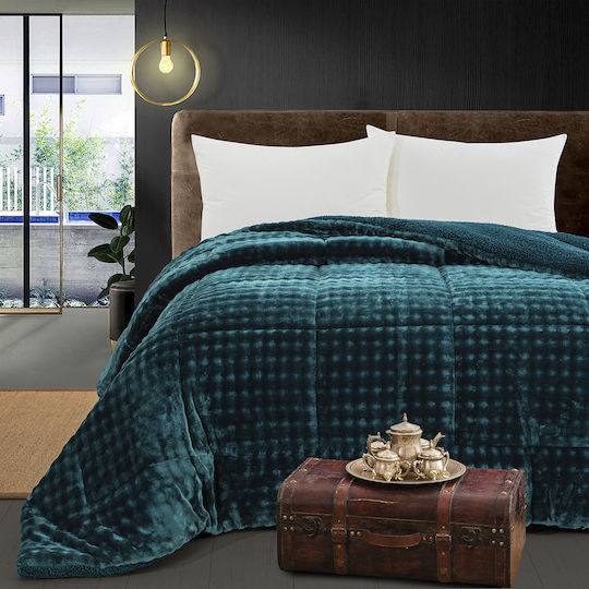 Beauty Home Κουβερτοπάπλωμα Υπέρδιπλο 220x240εκ. Πετρόλ
