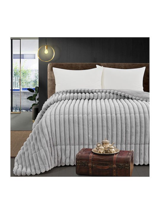 Beauty Home Κουβερτοπάπλωμα Υπέρδιπλο 220x240εκ. Γκρί
