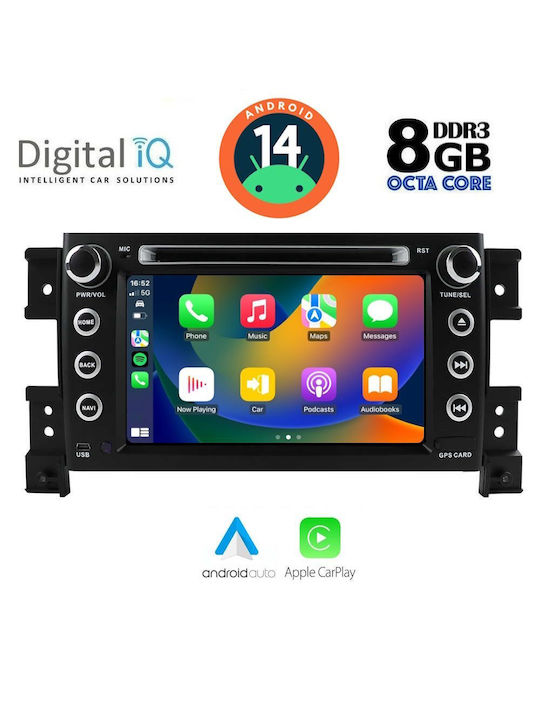 Digital IQ Auto-Audiosystem für Suzuki Großer Vitara 2005-2015 (Bluetooth/USB/AUX/WiFi/GPS/Apple-Carplay/Android-Auto) mit Touchscreen 7"