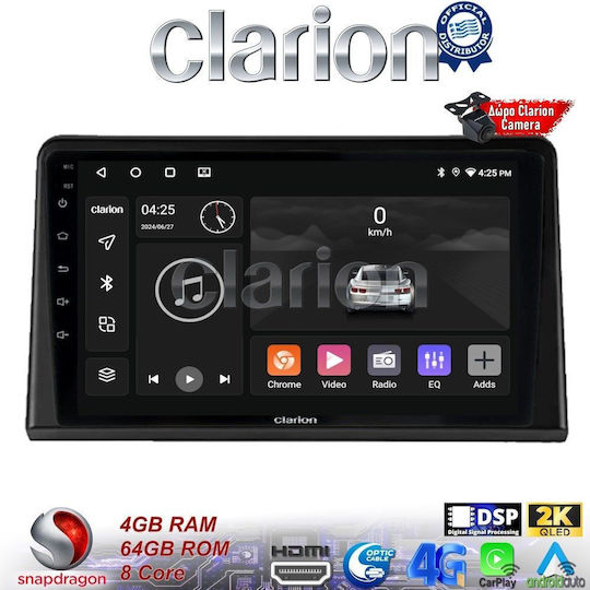 Clarion Car Audio System for Renault Express 2023 > (Bluetooth/USB/WiFi/GPS/Apple-Carplay/Android-Auto) with Touch Screen 9"