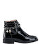 Kids Boots from Patent Leather with Zipper Black