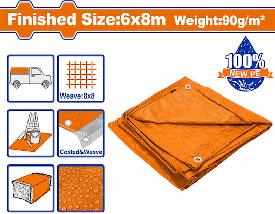 Wadfow Wasserdicht Plane 90gr/m² 8x6m. Licht Typ Mehrfarbig