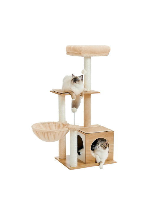 Spacious Condo Cozy Cat Scratching Post Cat Trees Beige