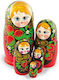 Set aus 5 Matrjoschka-Puppen Rot-Schwarz-Gold Khokhloma Farbe 15 cm Azhna Ms0503hohl