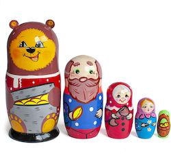 Set aus 5 Matroschka-Puppen Mascha und der Bär 16 cm Azhna Mk0503kojm-02
