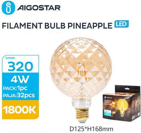 Aigostar Λάμπα LED 4W για Ντουί E27 Θερμό Λευκό