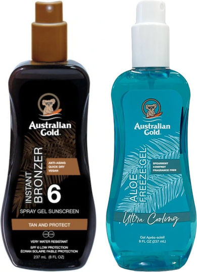 Australian Gold Spray Gel Bronzer Spf6 + Aloe Freeze Gel
