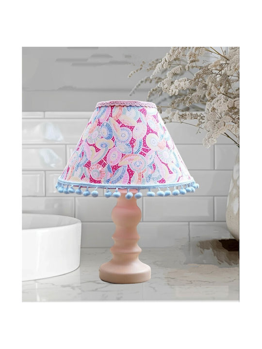 Oxygen Shells Table Lamp for E27 Socket with Pink Shade and Base