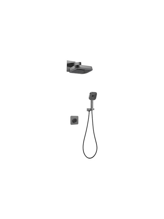Sparke Built-in Mixer & Shower Head Set for Shower 2 Exits Gray