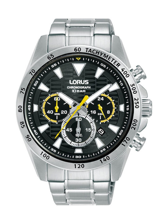Lorus Sports Men's Watch 43.5mm Chronograph Battery with Silver Metal Bracelet