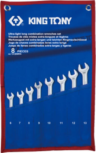 King Tony Long Ring Wrench Set 8pcs 6-13mm Case