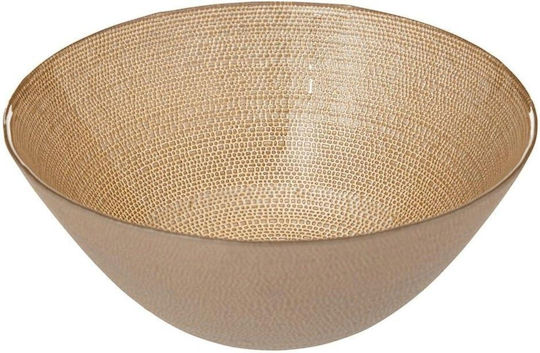 Atmosphera Servierschüssel Rund Glas Gelb mit Durchmesser 15cm