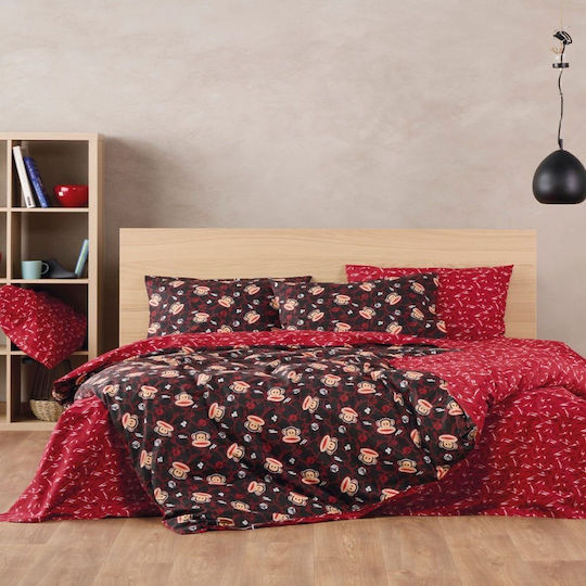 Kentia Sheet Set Semi-double Cotton Red-black 190x270cm 3pcs