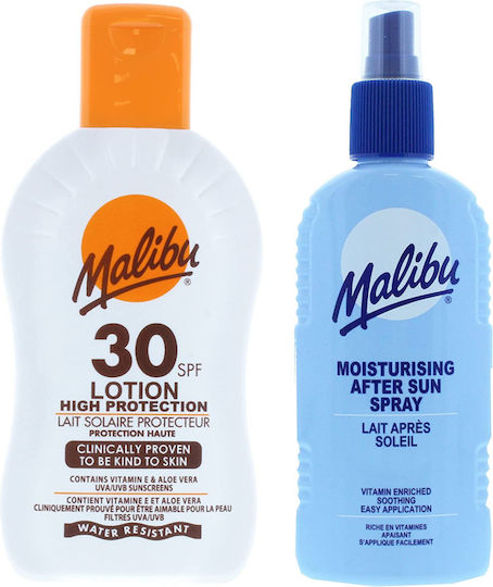 Malibu Spf30 Waterproof Balm 200ml + After Sun Spray Balm 200ml