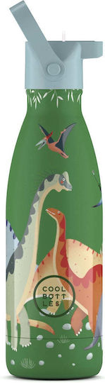 Fresk Kinderflasche Dinosaurier Rostfreier Stahl Grün 350ml