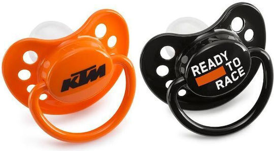 KTM Dummy Биберон Силикон Черен / Оранжев за 6+ месеци