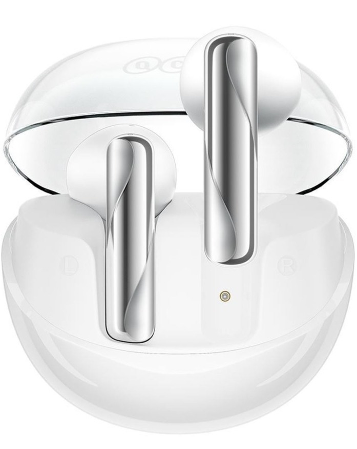 QCY Ailypods Clear In-ear Bluetooth Handsfree Ακουστικά με Θήκη Φόρτισης Λευκά (T32 white)
