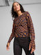Dare To Women's Athletic Blouse Long Sleeve with Sheerness Galactic Grey