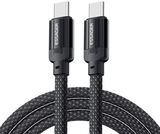 Essager Regular USB 2.0 Cablu USB-C bărbătesc - USB-C 240W Negru 1m (827T11)
