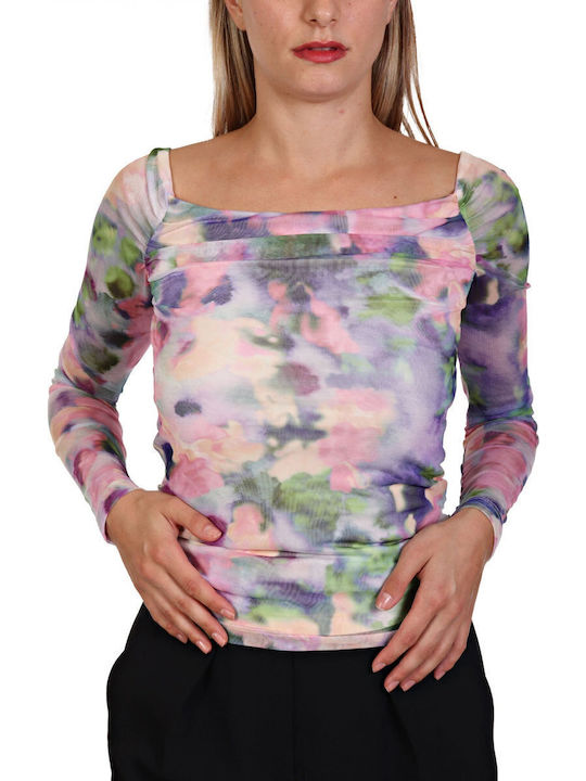 Women's Blouse Off-Shoulder Pink