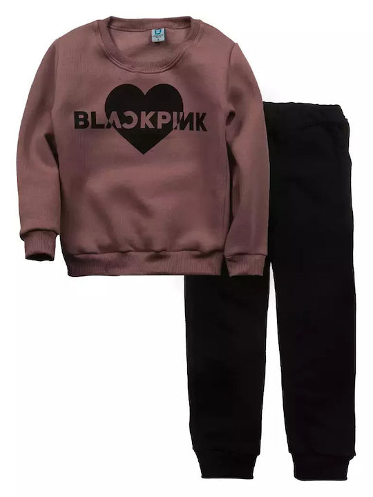 Kids Sweatpants Set Pink 2pcs