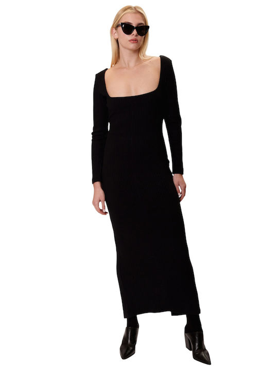 Midi Φόρεμα Πλεκτό Black