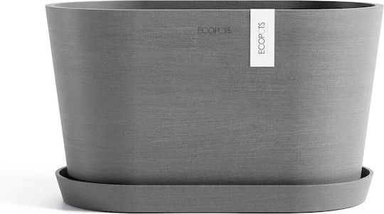 Ecopots Γλάστρα Πλαστική Γκρι 30x17x17εκ.