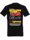 kirikoko Mcqueen I'm Lightning Cars Mcqueen T-shirt Black Cotton