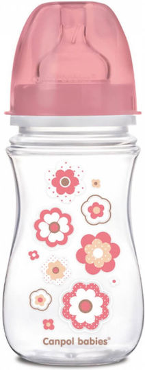 Canpol Babies Plastic Baby Bottle Anti-colic with Silicone Teat for 3+ Months Pink 240ml