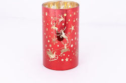 Glass Decorative Red Lighted Stars 9x16cm